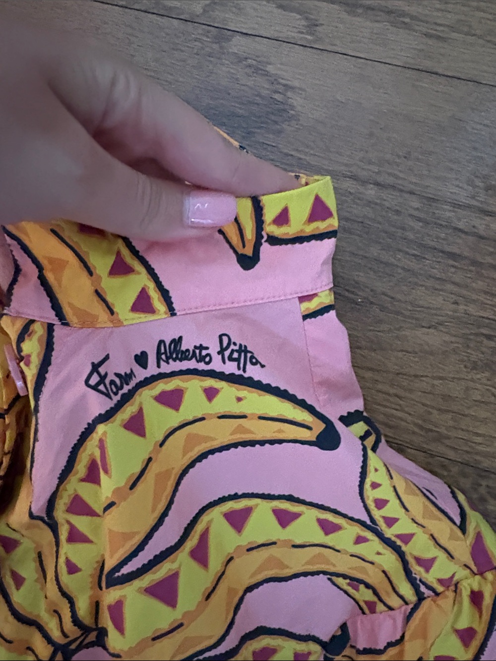 FARM Rio Pink and Yellow Floral Ruffle Dress with Belt - Picture 5 of 6